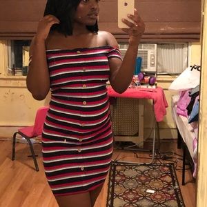 Tight fitted striped body dress